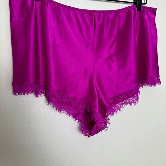Victoria Secret Women’s Very Fuchsia Stretch Satin Open Lace Back Cami Short Paj - Picture 11 of 15